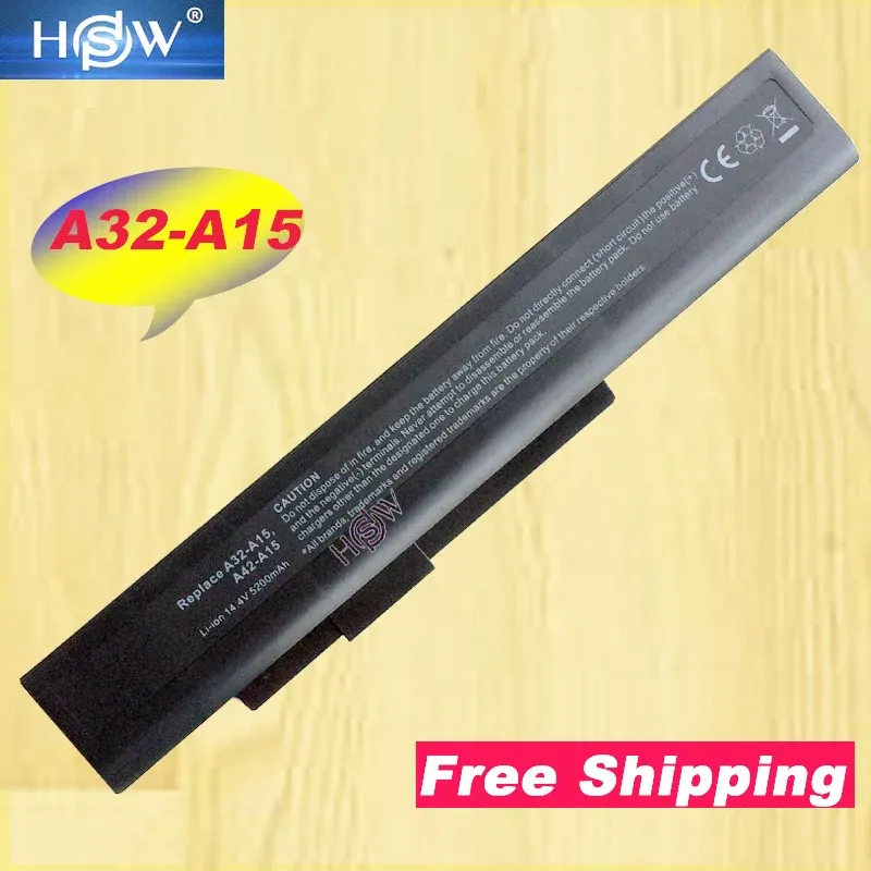 Baterias HSW 8Cell 14.4V Bateria para DNS (0154706) E6201 E6222 X6815 Bateria de laptop para MSI A32A15 A41A15 A42A15