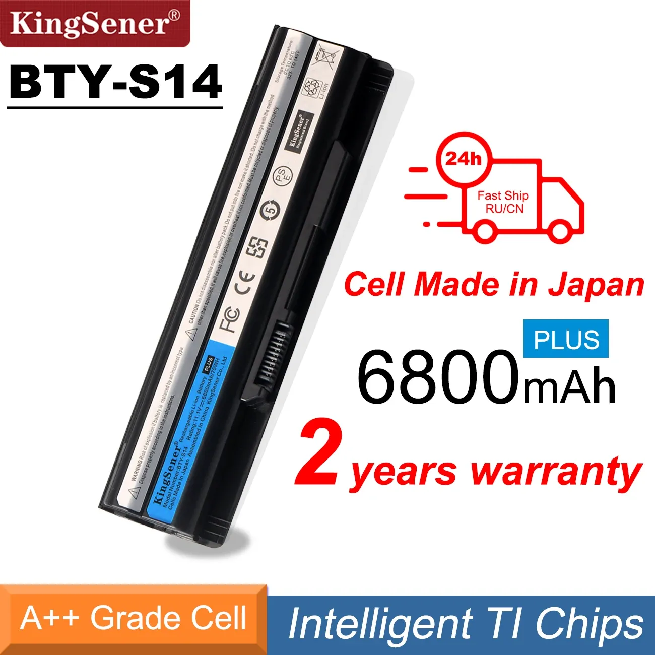 Batteries Kingsener 6800mAh BTYS14 Batterie pour ordinateur portable pour MSI GE70 GE60 FX720 GE620 GE620DX GE70 A6500 CR41 CR61 FR720 CX70 FX700 CX650 75W