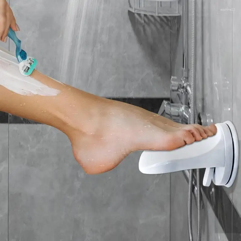 Esteras de baño de ducha afeitar la pierna asistencia de baño reposapié no es deslizante soporte de pedal de pedal de pedal tazón de succión sin soporte de lavado de perforación