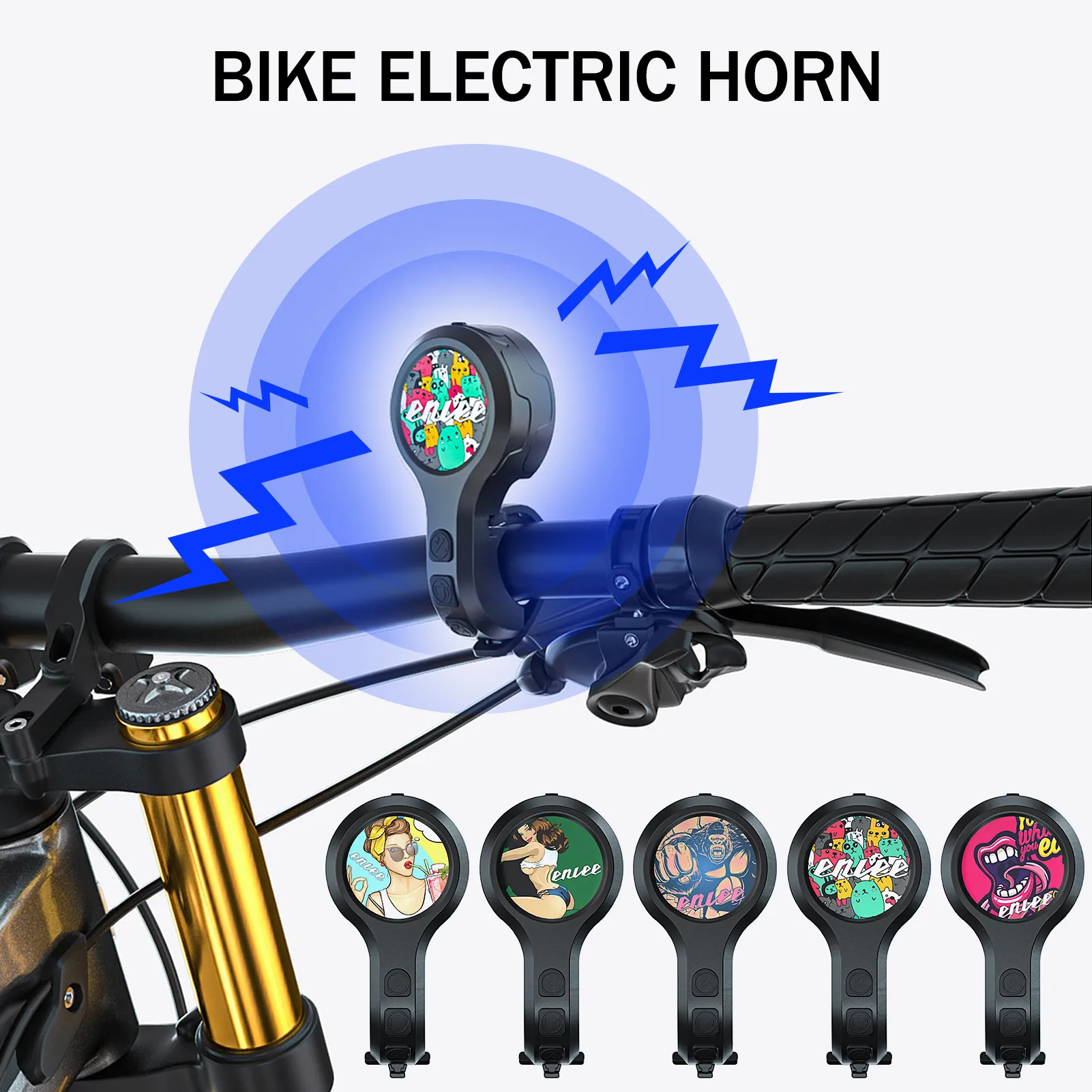 Bike Electric Horn Bicycle Grodbar Horn Antift Horn for Mountain Bikes Road Bikes Scootor