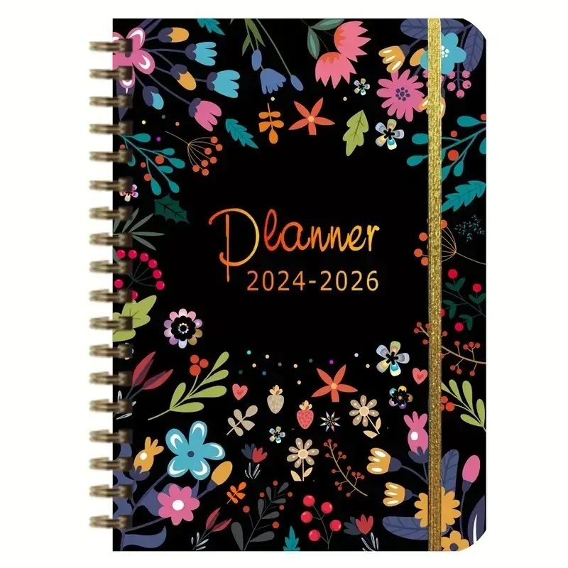 Notebooks Maandelijkse planningsnotebooks 20242026 Notebook -agenda Dagboek met contacten Pagina's Kuit Retro Writing Pads Office School