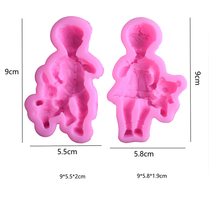 Non-Stick Silicone Mold Cute Baby Soap Mold Fondant Chocolate Cake Decorating Mould Silicone Baking Candle Mould Tools