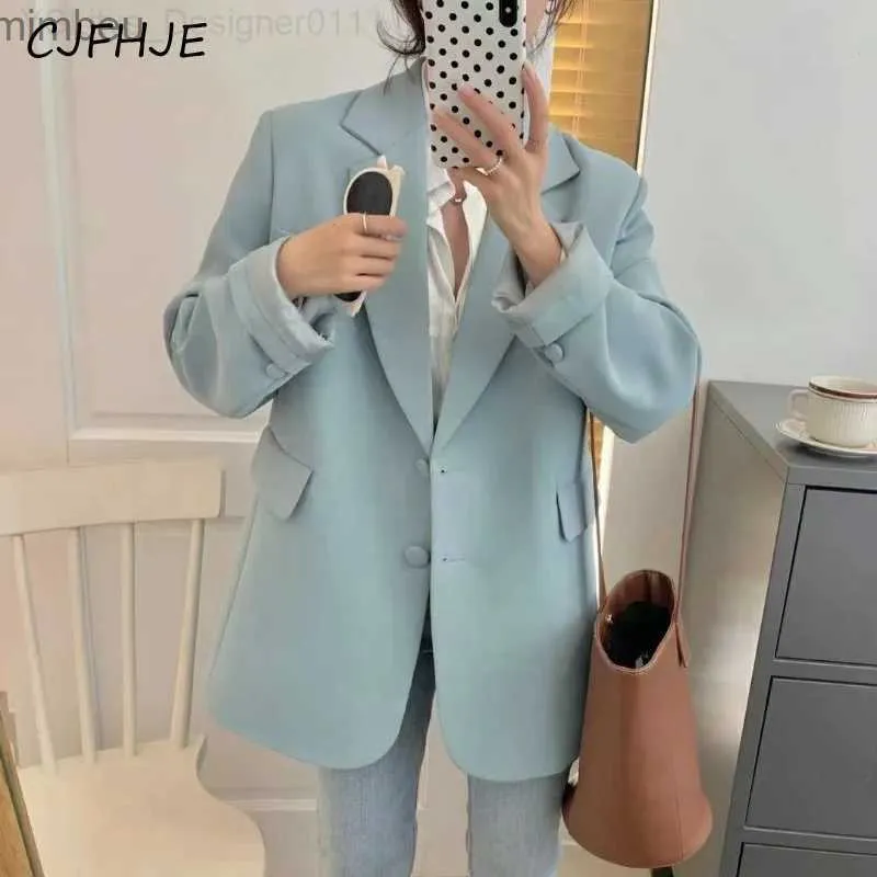 Women's Suits Blazers CJFHJE New Women's Retro Style Fashion Shoulder Padded Suit Jacket Spring Korean Loose Casual Women Versatile Sweet Suit Jacket C240410