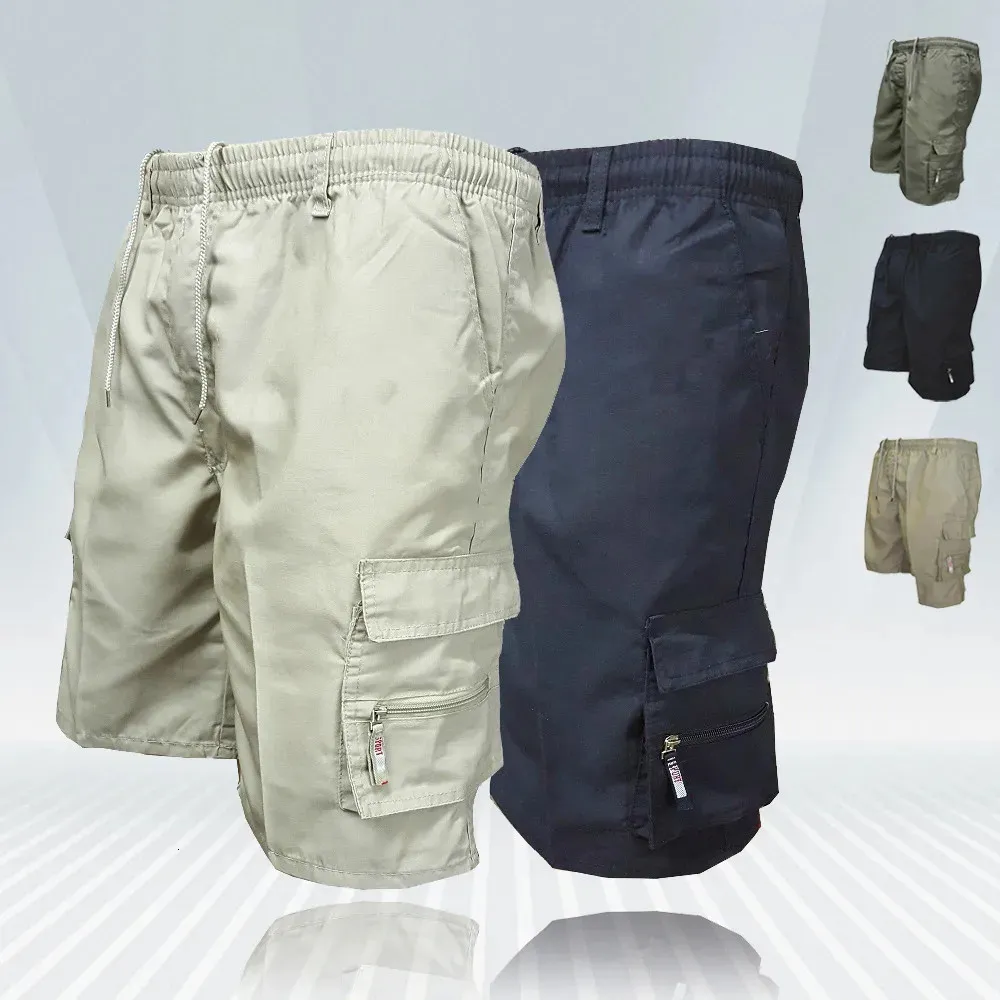 Fashion Mens Military Cargo Shorts pour hommes Pantalons tactiques décontractés Big Pocket Sports Pantage de cargaison pantalon plus taille pour mâle 240410