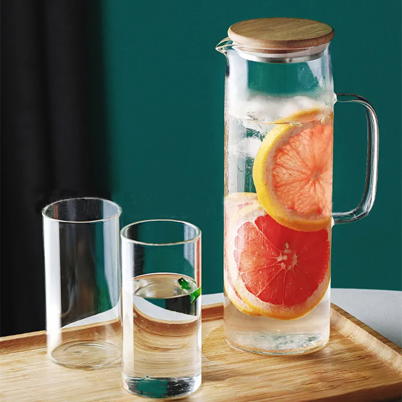 Yomdid Transparent Water Bottle Glass Tobe Fruit Flower Flower Pot grande capacité Puche d'eau Kettle Buinte Juice Bottle de café