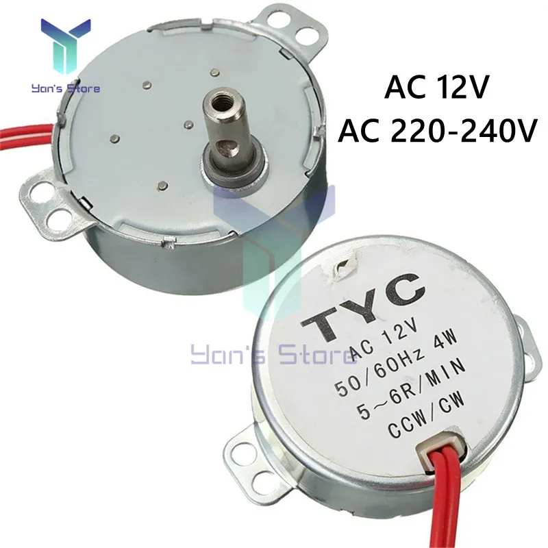TYC-50 AC 12V AC 220-240V 50 / 60Hz Motor synchrone stable 5-6R / min Couple robuste 4W Turton à micro-ondes pour ventilateur électrique