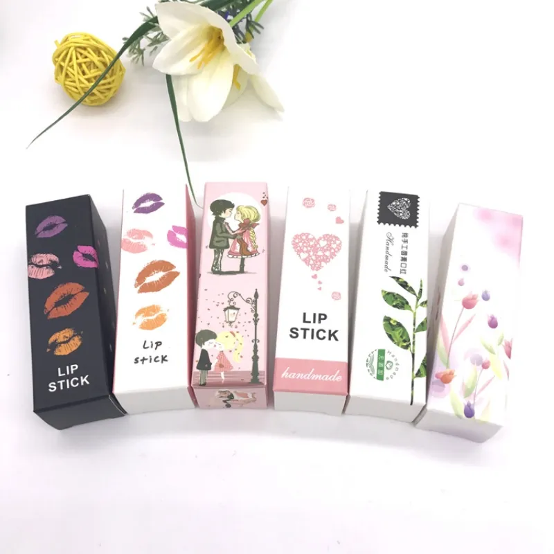 100pc 2,5*2,5*8,5 cm Złote czarny laserowy laserowy pudełko papierowe DIY Lipstick Perfume olejku eteryczna butelka Opakowanie Pokrywa Zawór Rurka impreza