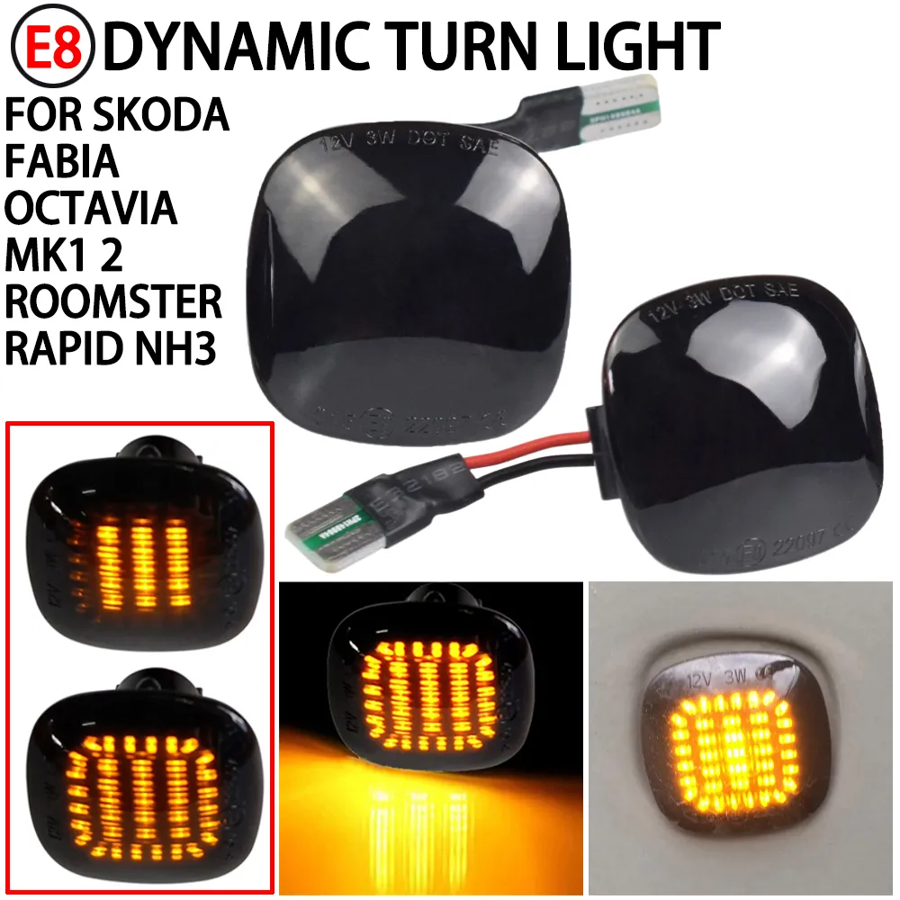 Sequential LED Side Marker Lights – Amber Lens, Dynamic Sweep – For Audi A3 A4 A6 A2 TT 8N
