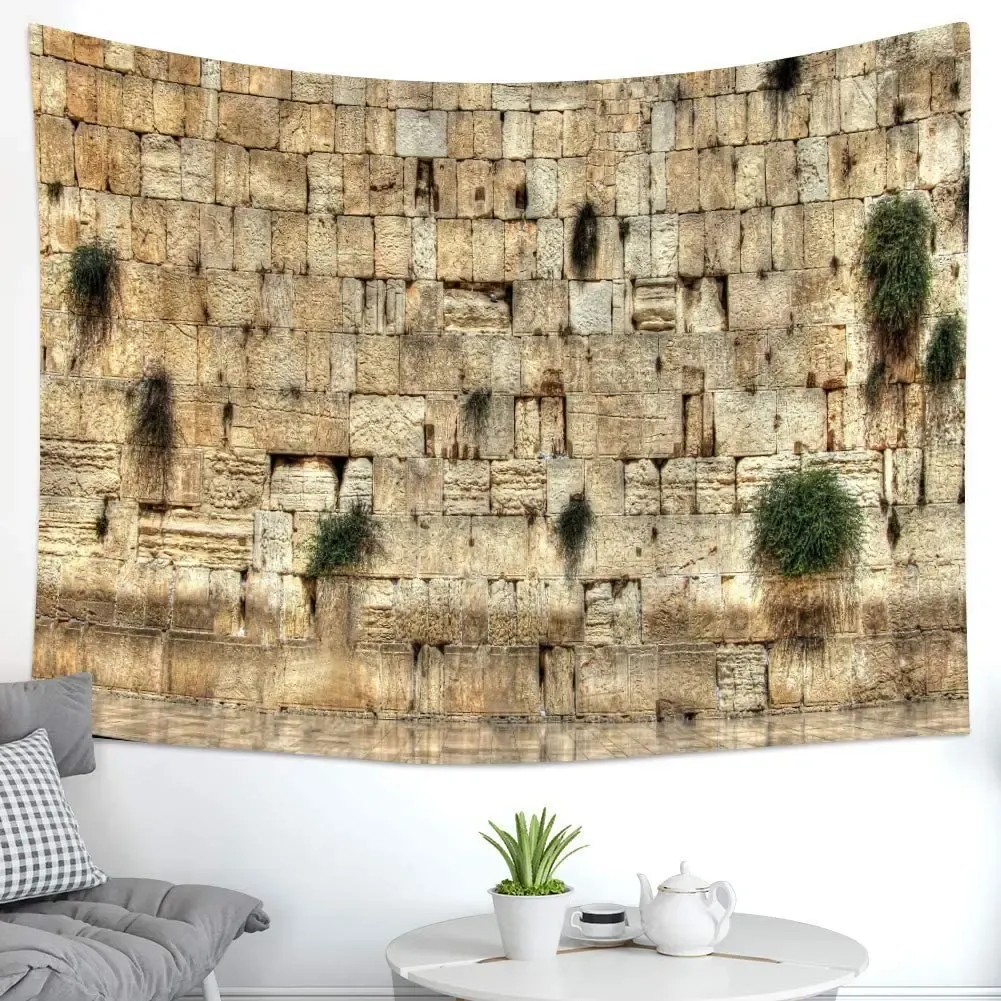 Wandteppiche dekorieren Räume in der Stadt Jerusalem an der Westmauer