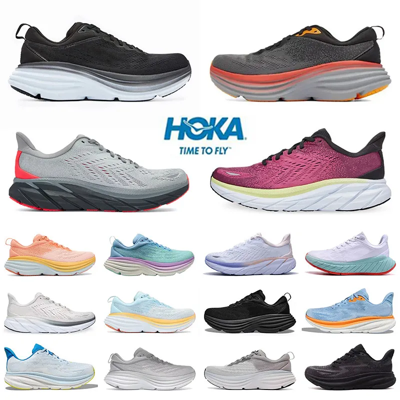 Hokah One Clifton Athletic Shoe Running Shoes Hokka Bondi 8 Carbon X 2 Sneakers Shock Hok Absorbering Road Fashion Mens Womens Top Designer Sport Sneakers Trianers