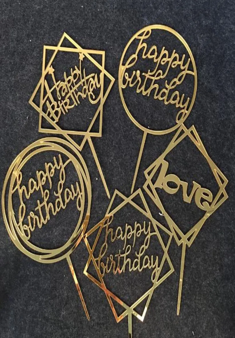 Happy Birthday love Cake Topper Acrylic Birthday Party Decoration Supplies KD17530021