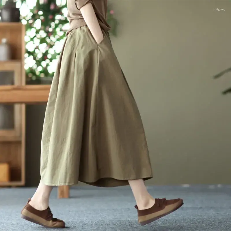 Elegant A-Line Skirt: Womens Long Summer Skirt - Solid Color