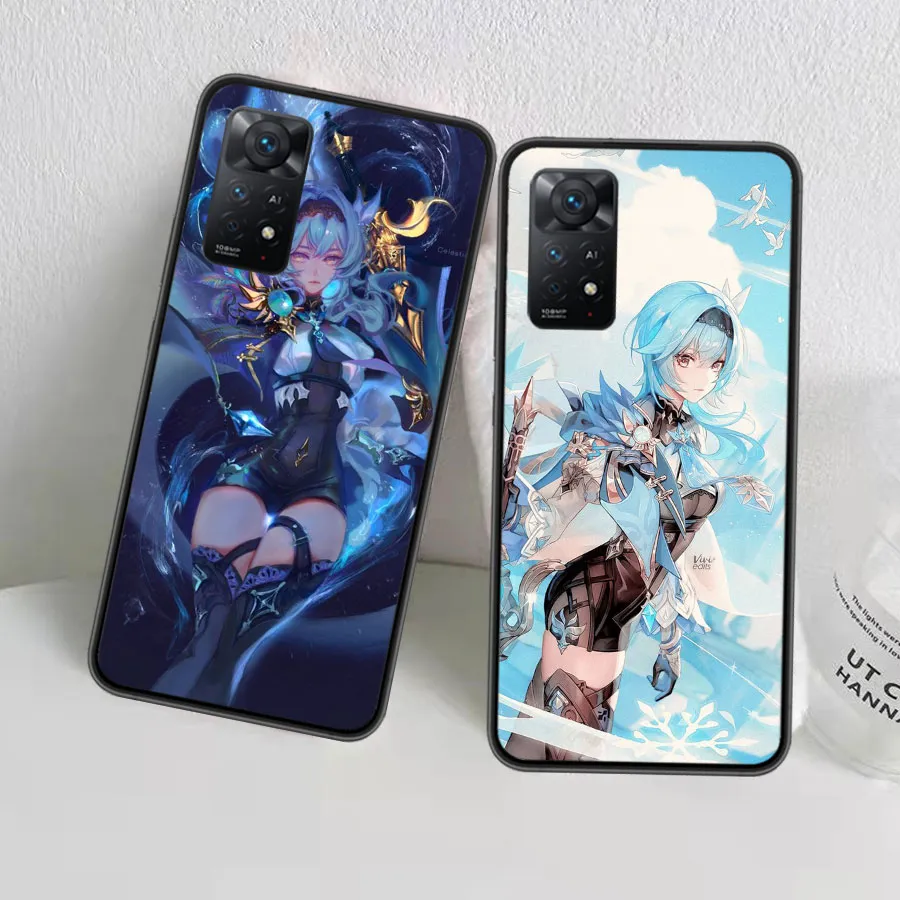 Genshin Impact Eula Phone Case för Xiaomi Redmi Note 12 Plus 12s 11 11T Pro 5G 11E 11S 4G 10 10S 9 9S 9T 8 8T 7 6 5 Cover Shell