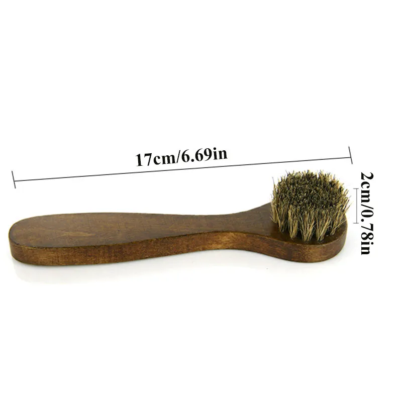 Long-handled Horse Hair Shoe Round Head Cleaning Brush Solid Color Useful Household Soft Polishing Tool Cleaning Brush