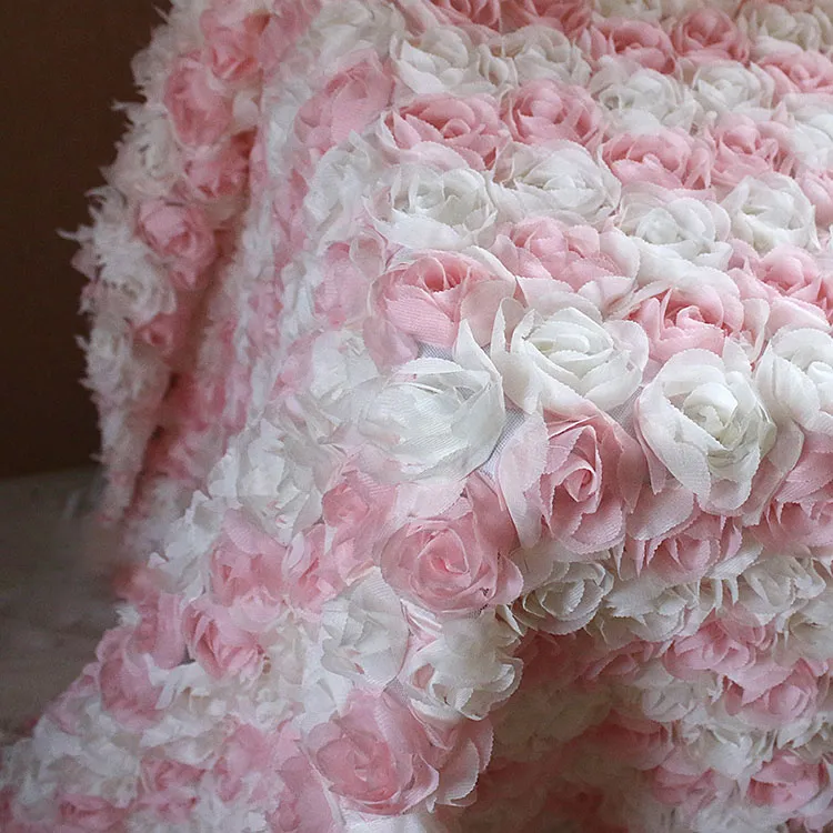 Rose Design Fabric, Mesh Jurk Material, Wedding Achtergrond Doek, 130 cm*45 cm/pc's