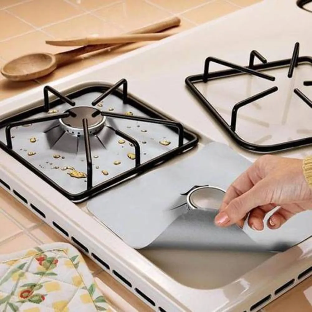 Save Big On Bulk Gas Stove Protector Mat Gas Stove Protectors 4/8pcs Non Stick Cooker Covers Kitchen Liner Mats For Stovetop Protection And Easy