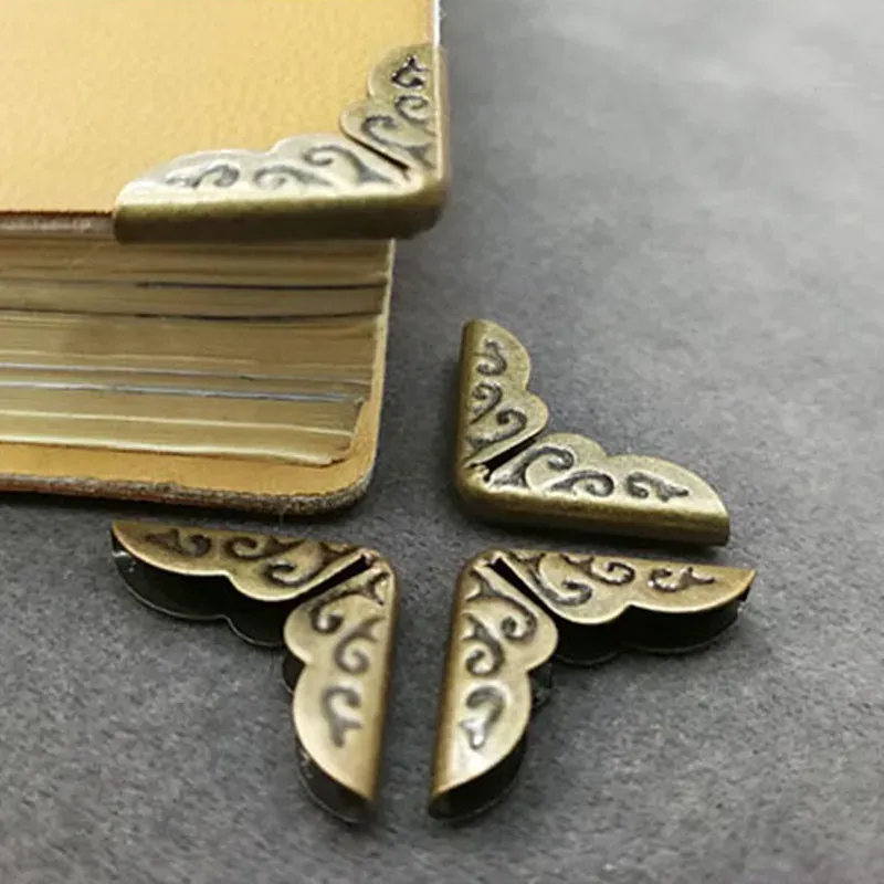 4/12PCS Antique Brass Metal Book Scrapbooking Notebook albumy menu Foldery narożne obrońcy brązowy ton