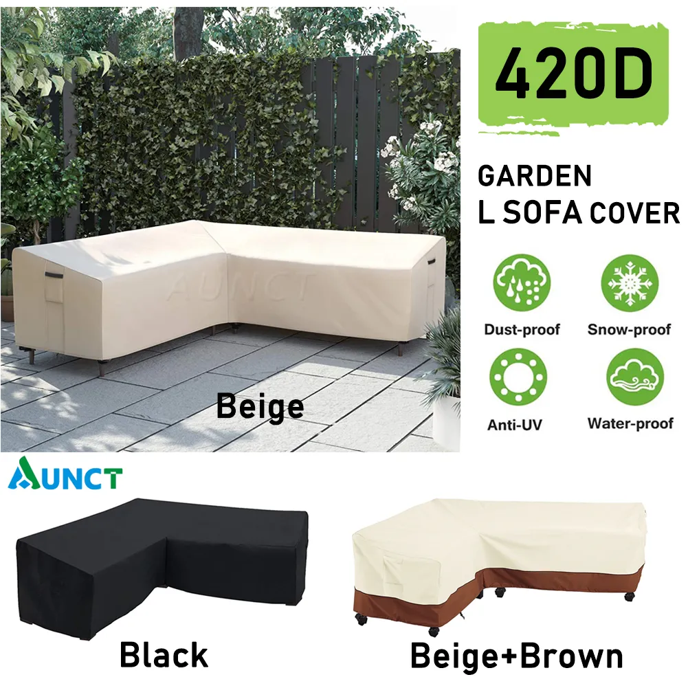 Waterproof L Shape Corner Sofa Cover Outdoor Rattan Furniture ...