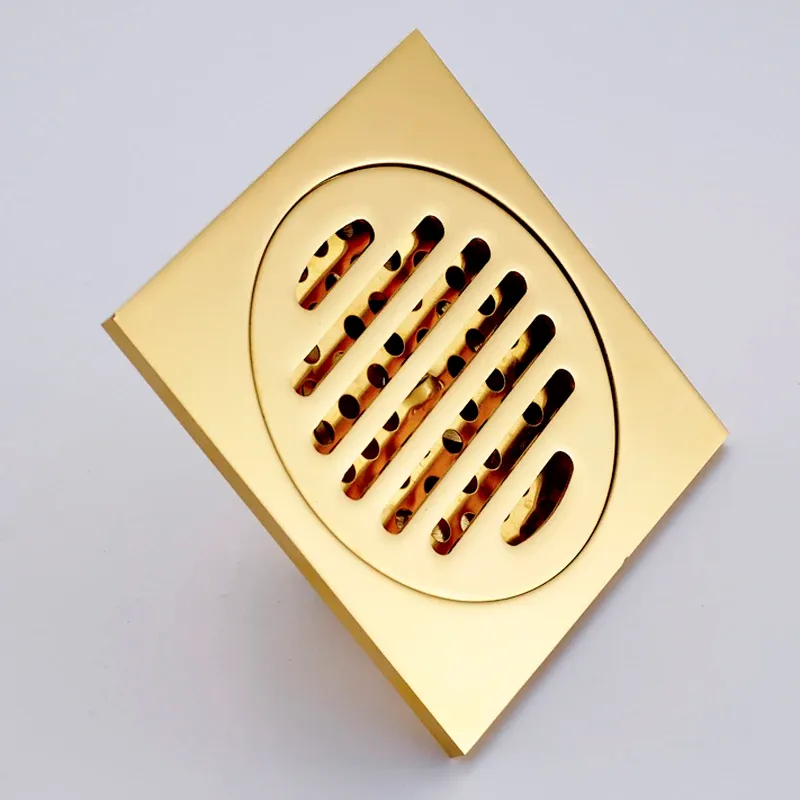 Uythner badgolvavlopp 10*10 cm guld badrum dusch kvadrat dränering silar fabrik direkt försäljning badrum dränering golv