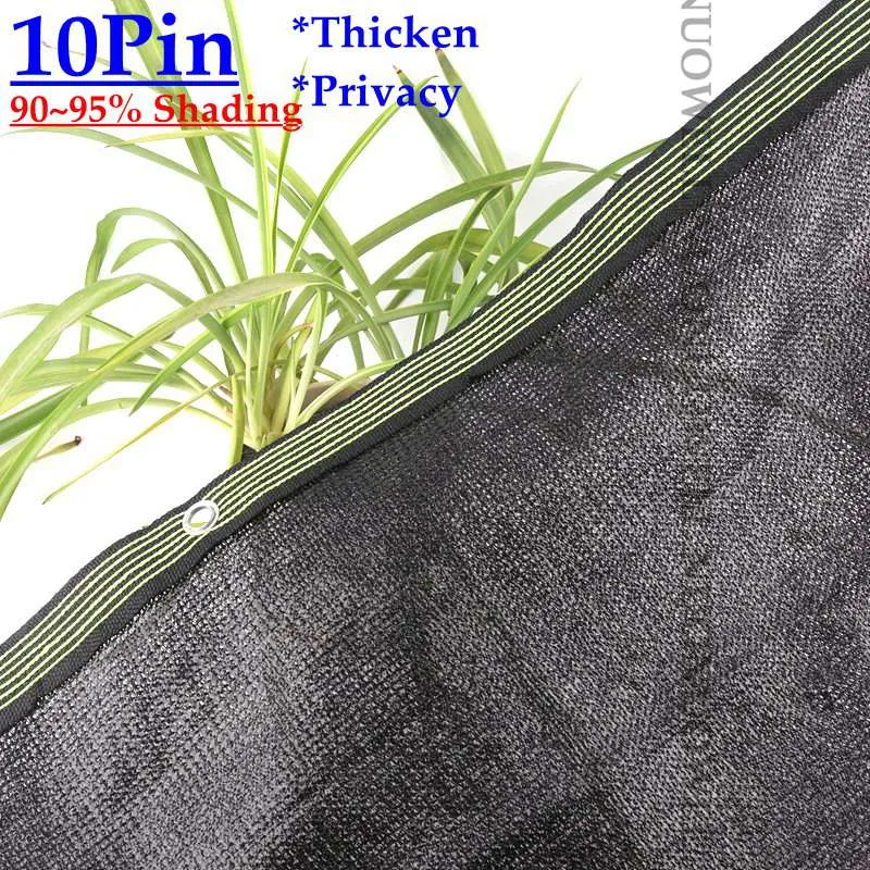 Ny Thicken10Pin 90 ~ 95% Anti-UV Black HDPE Shading Net Garden Yard Sun Shelter Safety Staket Nets Home Sun Shade Net Net Net Net