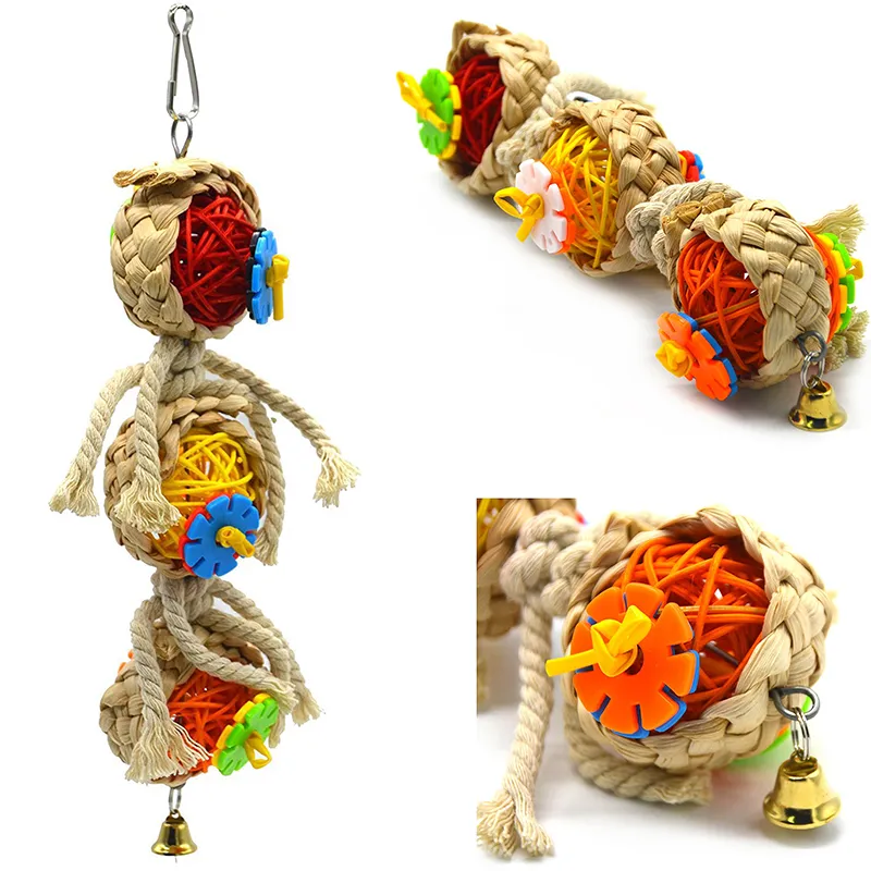 pet bird bites parrot climb toys hanging cockatiel parakeet swing cage bird toys pet bird toysギフト