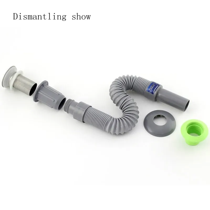 Zhang Ji Kitchen Sink Drain Strainer柔軟な廃水品質プラスチック統合排水ホースバスルームアクセサリー配管ホース