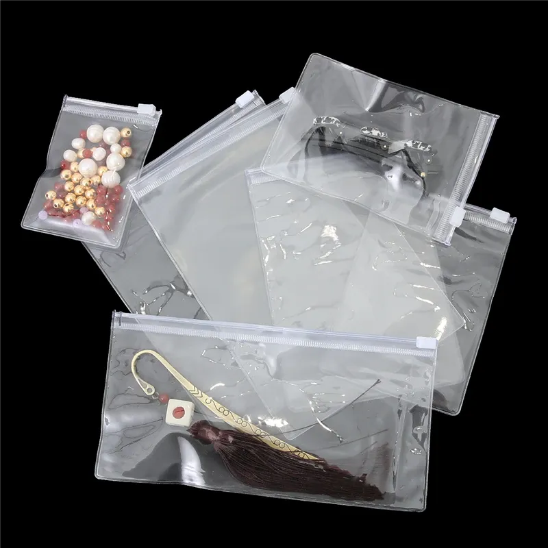 5-20pcs Zipper Bag Small Ziplock Plastic Bags Jewelry Gift Reclosable Storage Bag Packaging Clear PVC Self Sealing Pouches