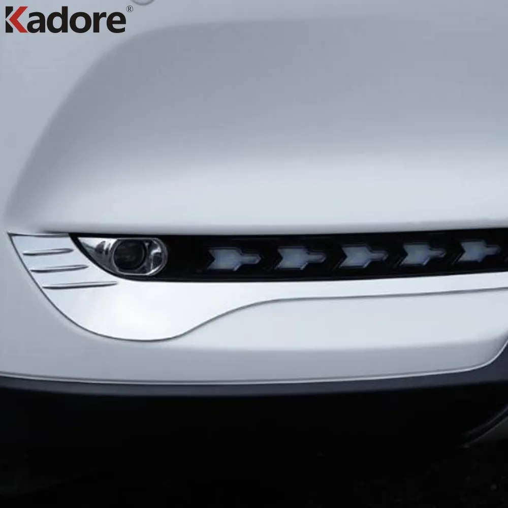 Glossy Black Front Grille Side Molding Cover Trim 2pcs For Mazda CX-5 2022-2023