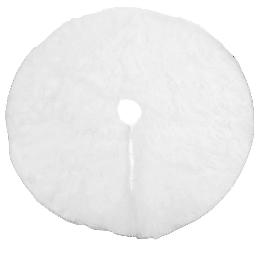 Gonna d'albero di Natale da 78 cm Bianco di neve Flake lungo peluche di natale un tappetino da pavimento della gonna alberi da piano