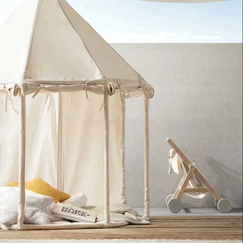 DHgate.com:2024Yurt Style Kids Tent Canvas Playhouse Indoor