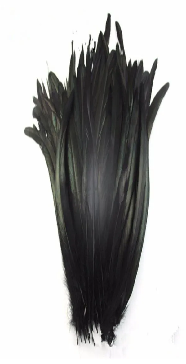 Belas penas de galo preto natural 30 35cm 12 14 polegadas para acessórios de festa Casamento DIY Decoration1756846