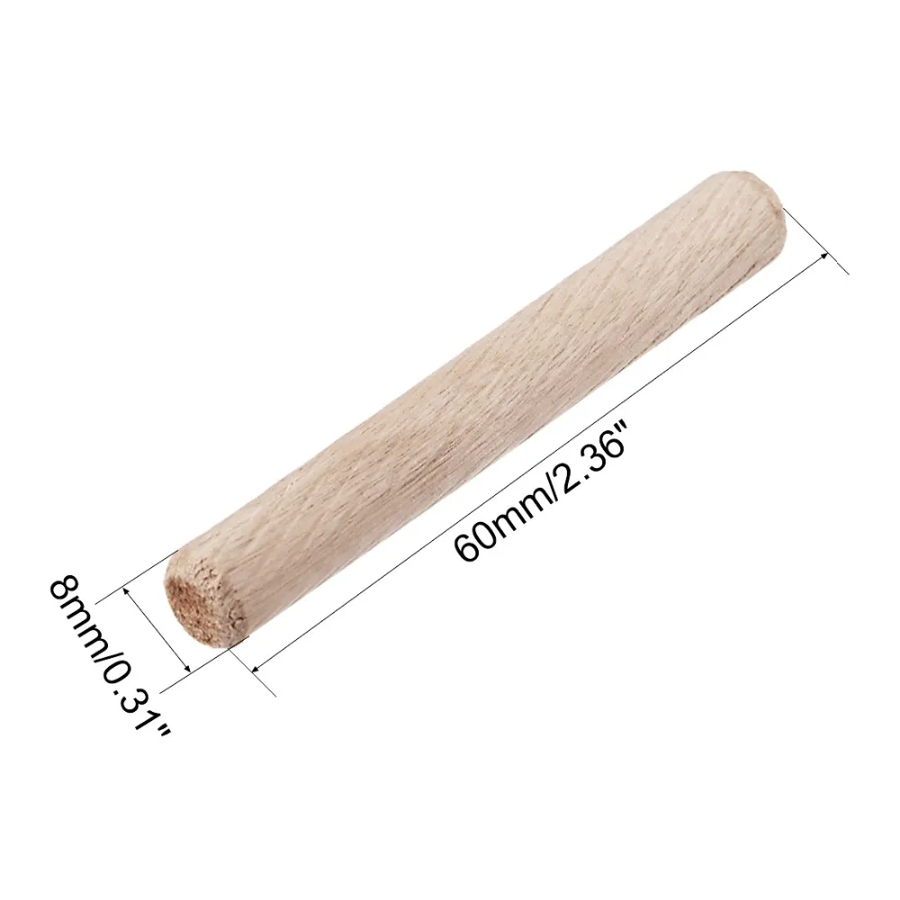 UXCELL 8x30mm 8x60mm 8x80mm 10x40mm 10x50mm Wooden Dowel Pin Wood Kiln Dried Fluted Beveled Hardwood Furniture DIY