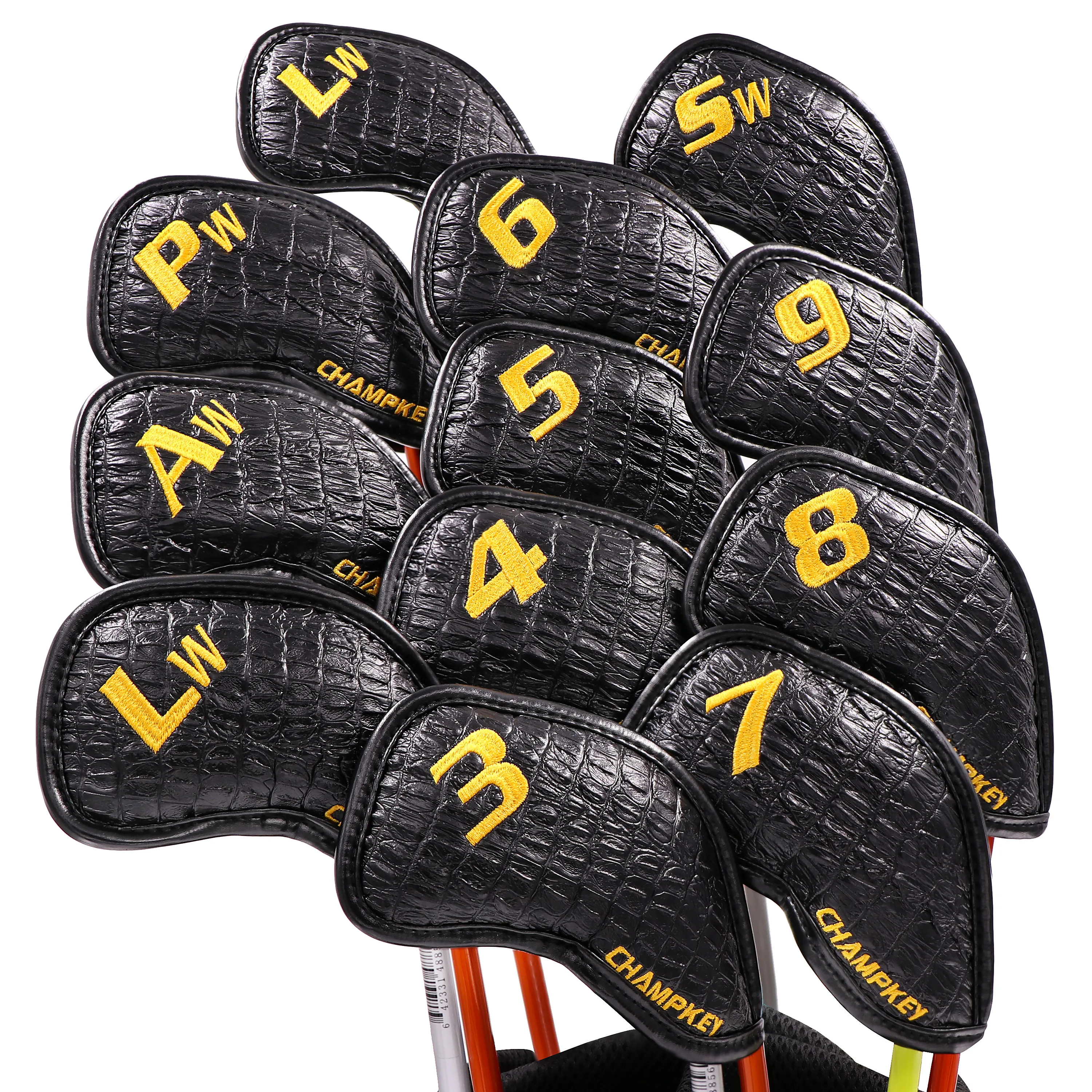 DHgate.com:12pcs PU Leather Golf Club Headcovers Set, Embroidered Logo ...