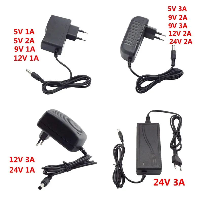 AC 100-240V till DC 5V 9V 12V 24V 1A 2A 3A Power Adapter Universal Transformer Charger Supply for LED Light Strip CCTV Camera P1