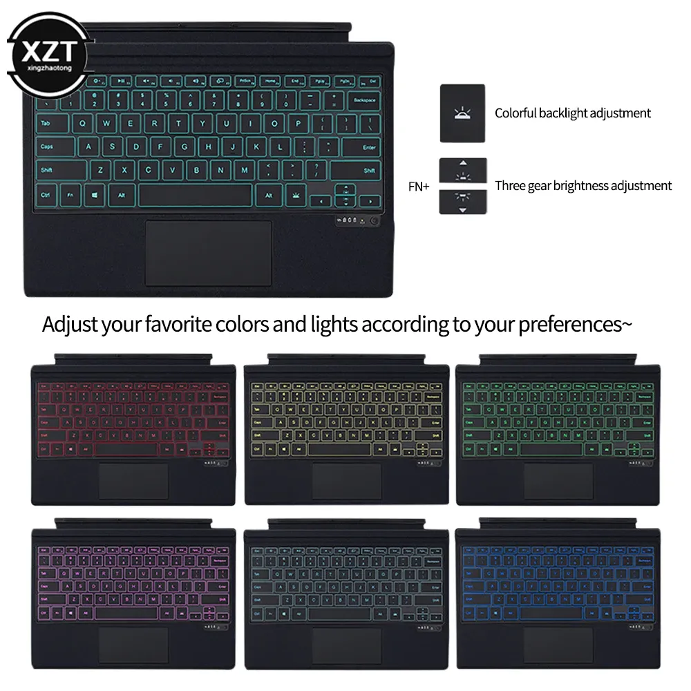 Tastaturen 2023 Backlight -Tastatur Tastatur für Surface Pro4/5/6/7 Wireless Pro13 Backlight Surface GO Bluetooth -Tastatur