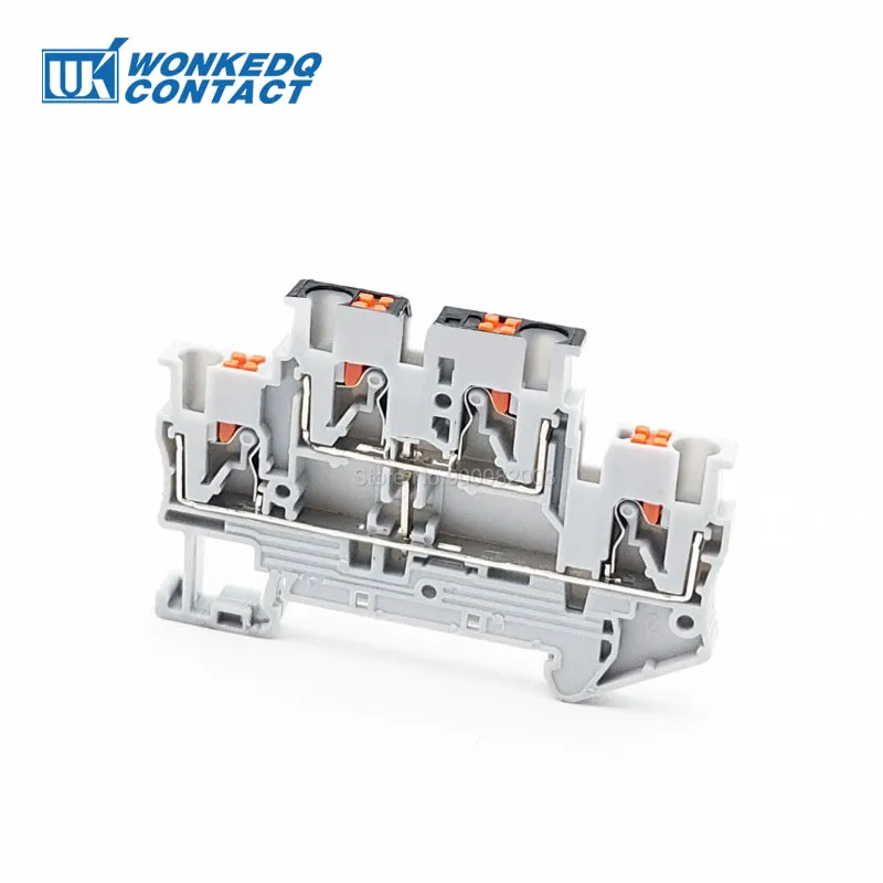 PTTB 2.5-PV Double Level Equipotential Bonder Din Rail Terminal Block 2.5 mm² Push-In Wire Electrical Connector PTTB2.5