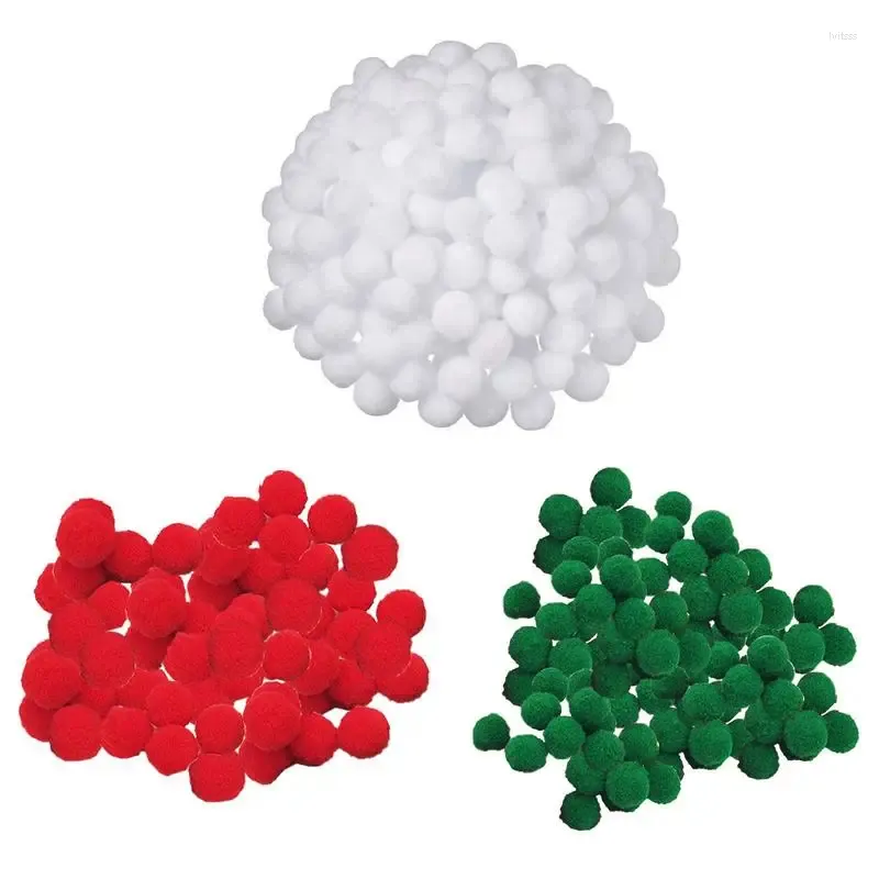 Décoration de fête 100pcs mini moelleux pom doux pom balles Noël artisanat à la main