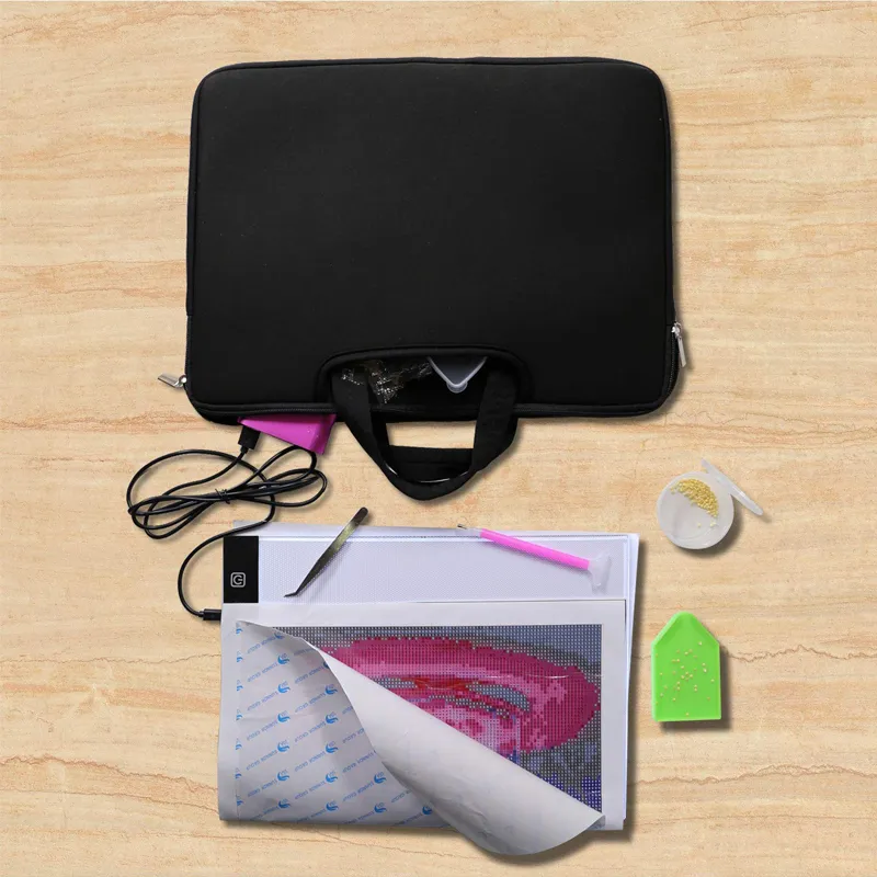 5D Diamond Painting Light Pad Board Light Box Tablet Bag A4 Diamond Embroidery Tool14-Inch Laptop Can Be Placed Bag