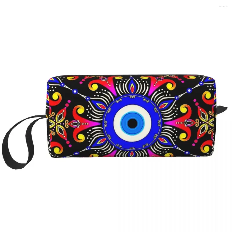 Storage Bags Travel Mediterranean Evil Eye Toiletry Bag Kawaii Turkish Amulet Culture Makeup Cosmetic For Women Beauty Dopp Kit Case