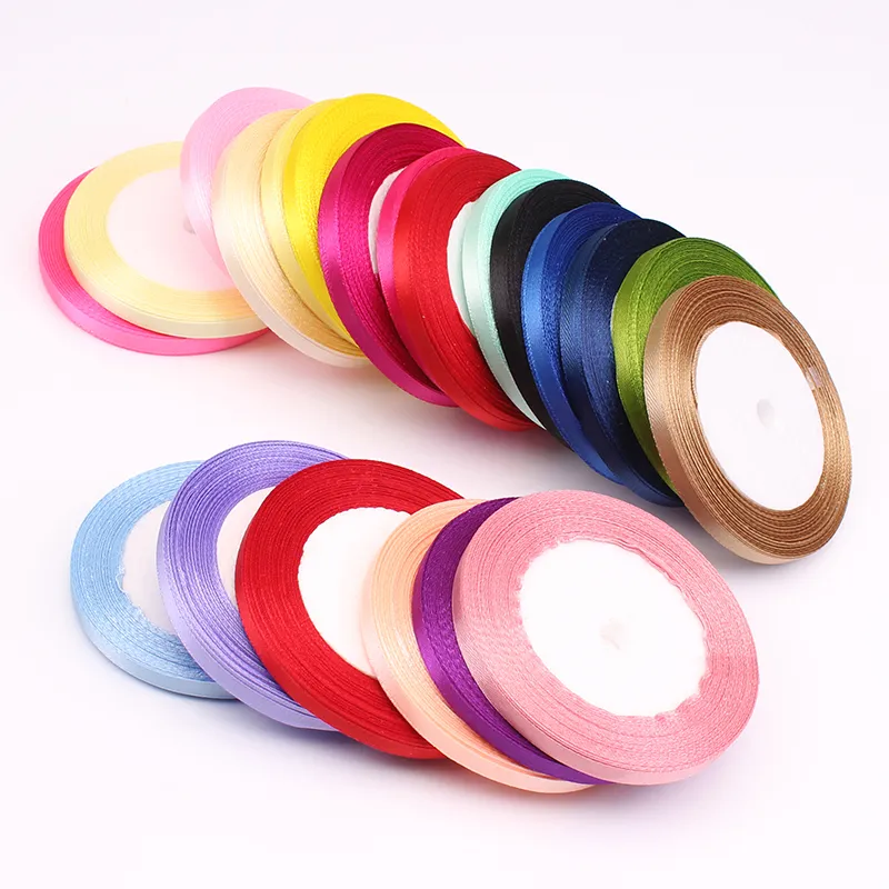 Alta qualidade 25 anos/rolo fitas de cetim de gestina para casamento de natal de natal 6mm-50mm Diy Bow Craft Ribbons Card presente