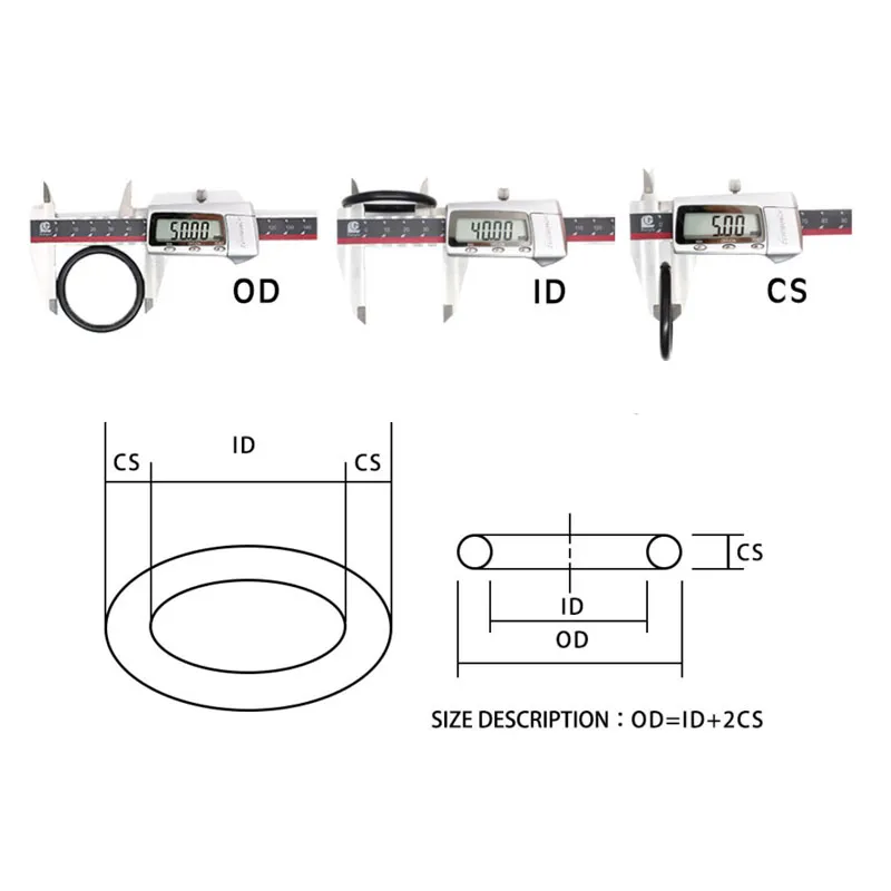 CS 1mm OD 3 ~ 63 mm schwarzer NBR O Ringdichtung Dichtung Nitril Butadiene Gummi