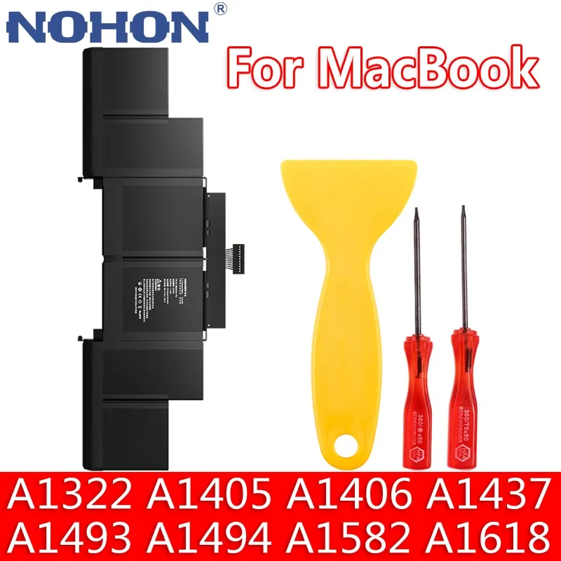 Batterie batterie per laptop Nohon per MacBook Pro 15 13 Air 11 pollici A1466 A1278 A1502 A1425 BATTERIE DI TACCHIO A1322 A1406 A1582 A1618 A1405