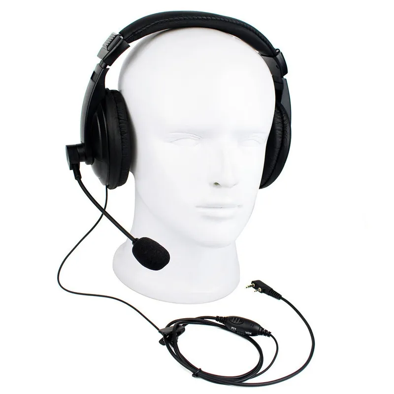 2ピンBaofang Tactical Headset R-114 Vox Headset earpiece for UV-5R双方向ラジオヘッドフォンマイクPTTハムラジオHFトランシーバー