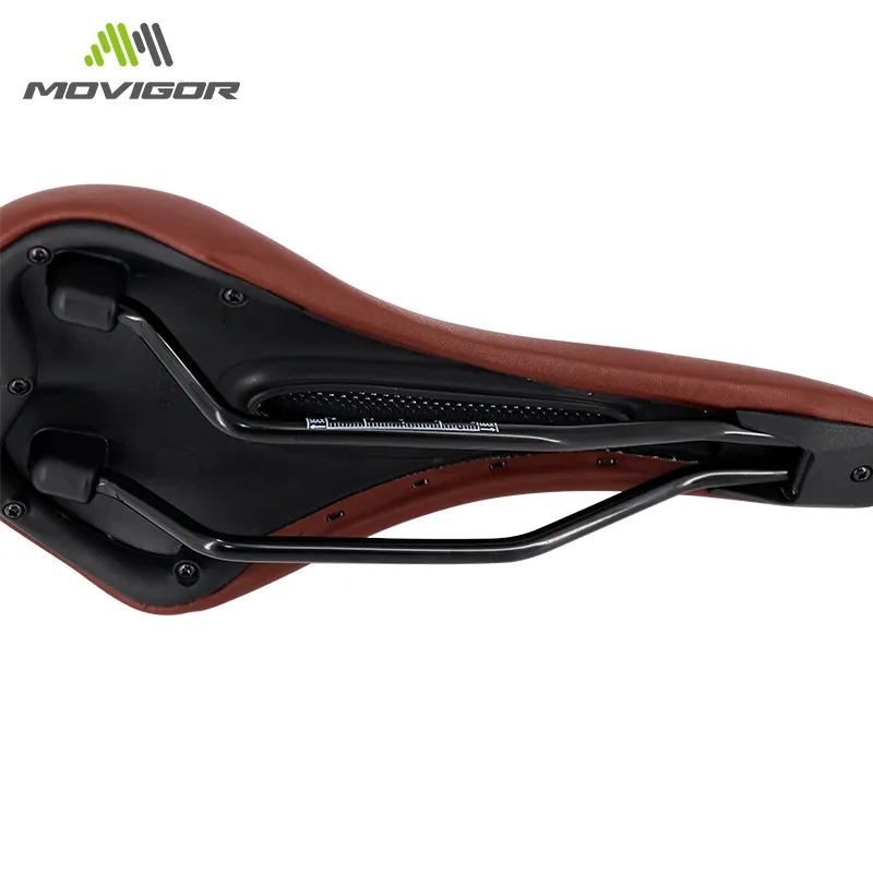 Movigor Bicycle Leather Saddle MTB Road Bike Front Seatonslip快適な通気性ライディングサドルマウンテンサイクリングパーツ