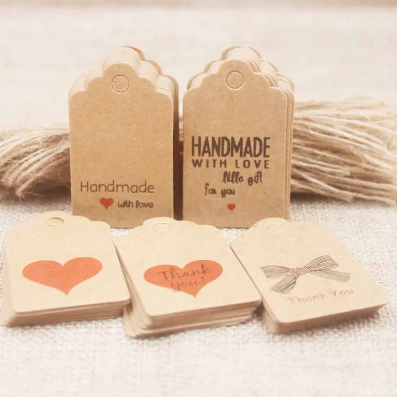 Paquete De 120 Etiquetas De Papel Y Papel Kraft Personalizadas, Etiquetas De Regalo, Novias