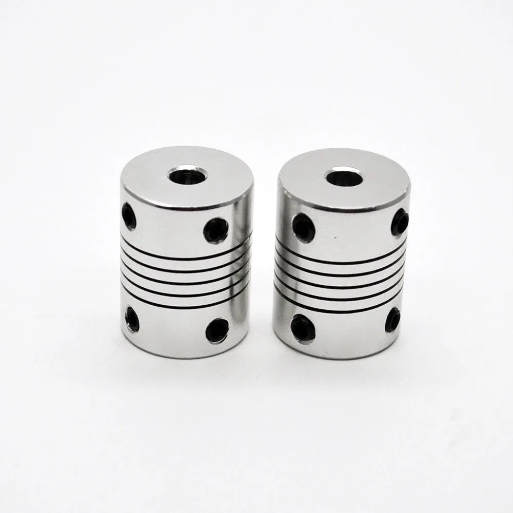 2PCS 3D Printers Parts Aluminium CNC Motor Jaw Shaft Coupler 5mm To 8mm Flexible Coupling OD19 L25mm