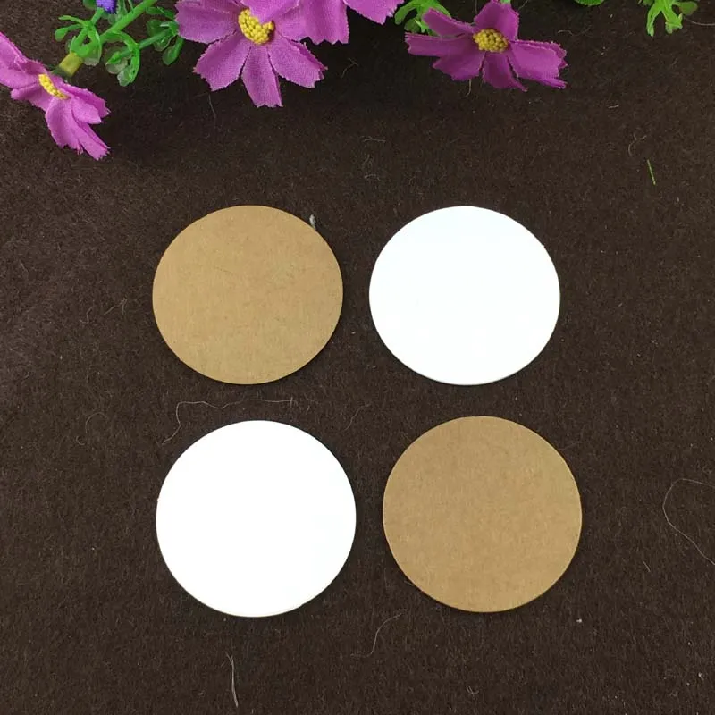 Verpakkingslabel Kraft Paper Tags Handgemaakte blanco DIY Ronde Papier Mark Gift Tags Labels Cirkeldiameter 4 cm Paper Tags 50 stks/Lot