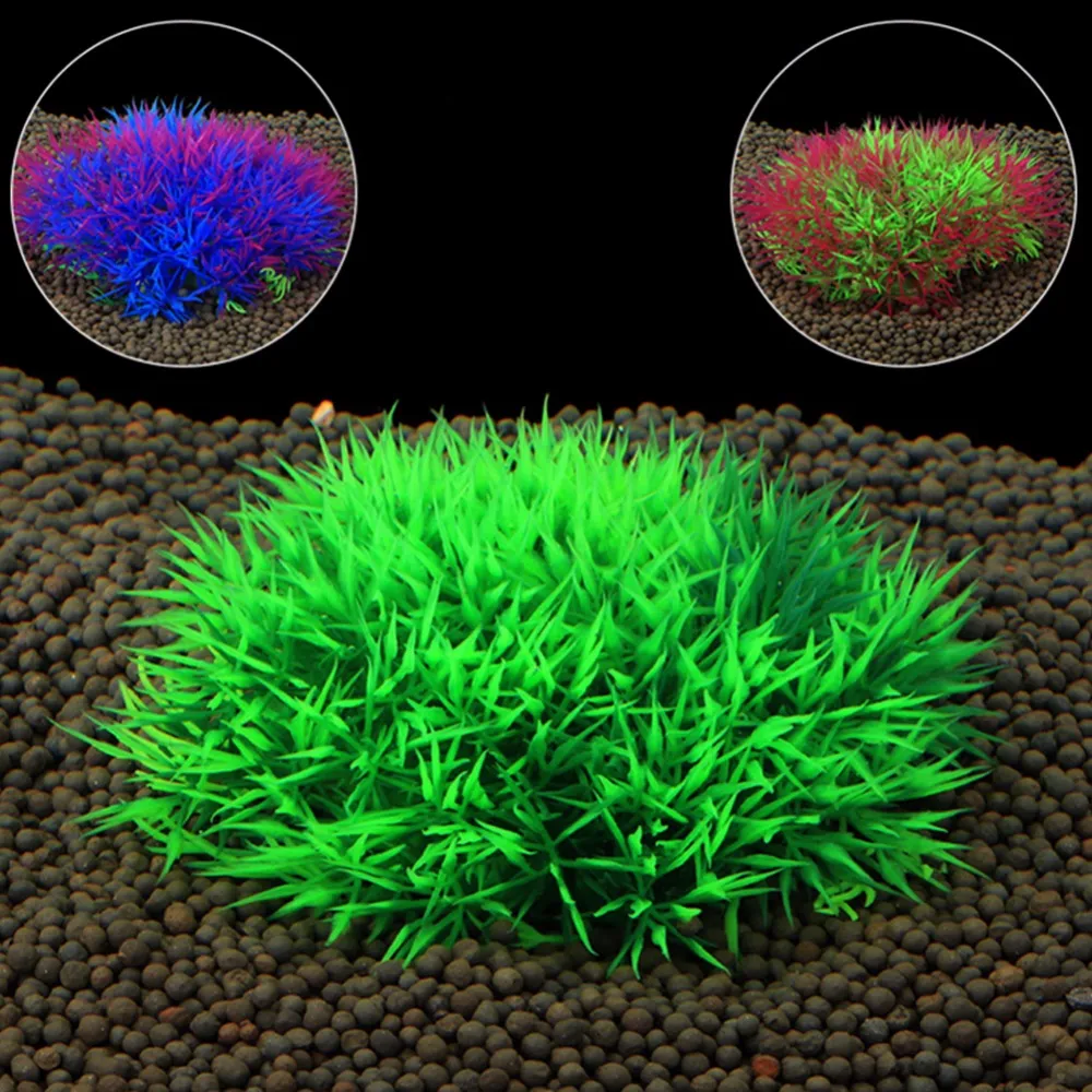1 datorer Plastiska akvariumväxter 3 Färgplanter Artificiella underfisk växt Tillbehör Aquario Ornament Decor