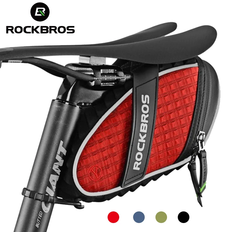 ロックブロスレインプルーフサドルバッグサイクリングリアポストバッグリフレクティブ自転車バイクショックプルーフ自転車バッグMTB自転車アクセサリー