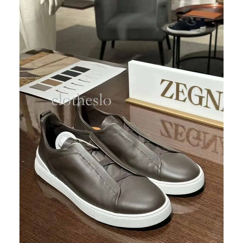 Zegna Top Designer Dress Shoes Triple S Stitch Shoe Scarpe Mens Lace-Up Business Casual Social Wedding Party Quality Lätt lättvikt Chunky Sneakers 532